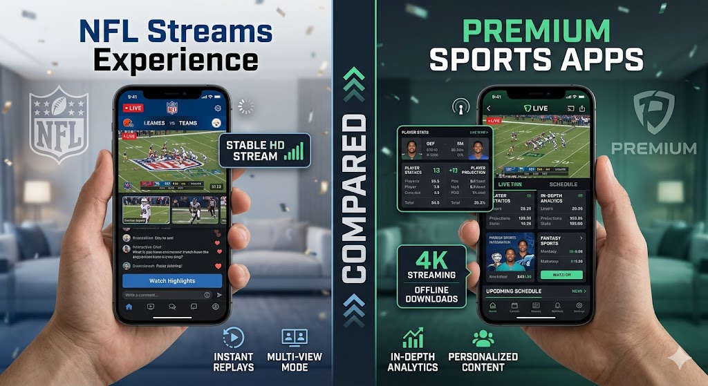 NFL Streams Experience Compared With Premium Sports Apps
