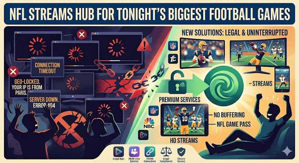 NFL Streams Hub for Tonight’s Biggest Football Games
