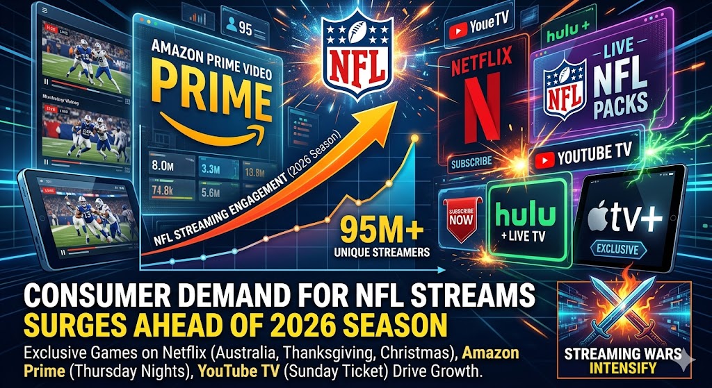 NFL Streams Surge Ahead of 2026 Season as Streaming Wars Intensify
