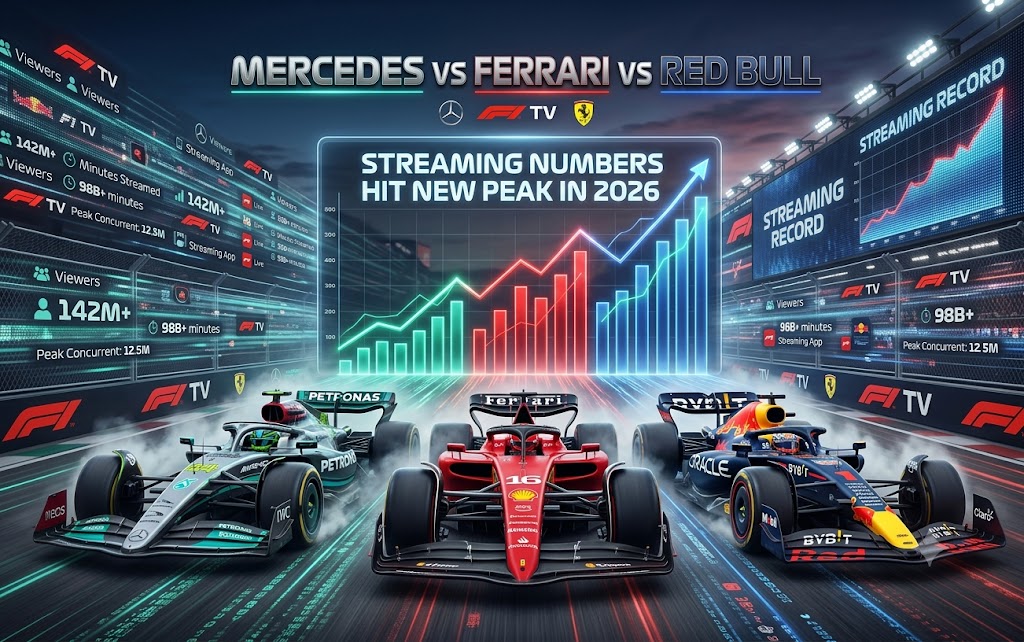 Mercedes vs Ferrari vs Red Bull: Streaming Numbers Hit New Peak in 2026