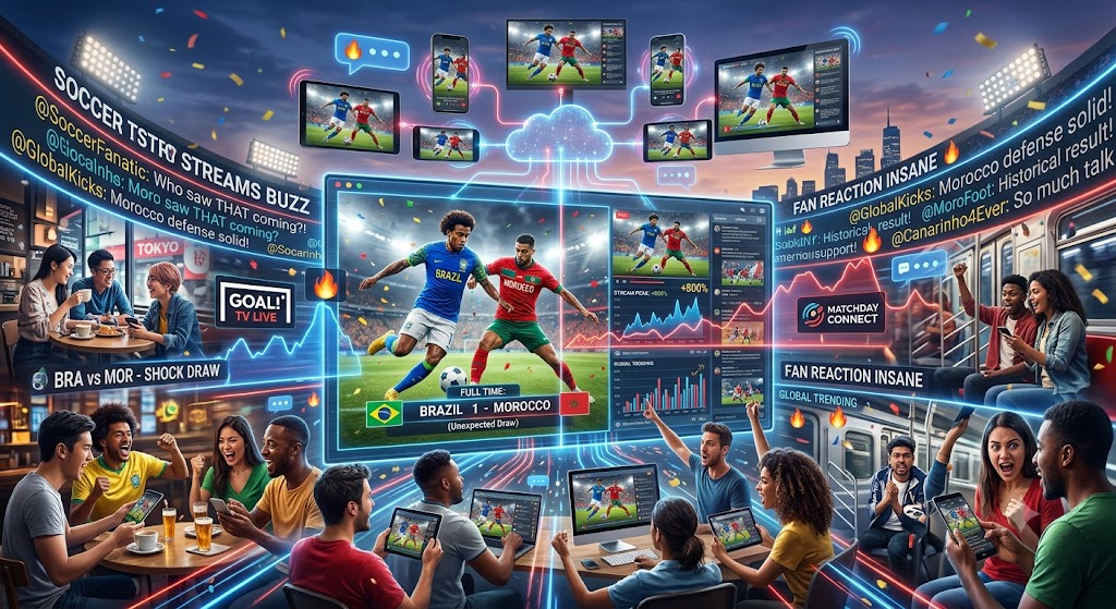 Soccer Streams Buzz Grows Around Brazil's Unexpected Draw With Morocco - logo