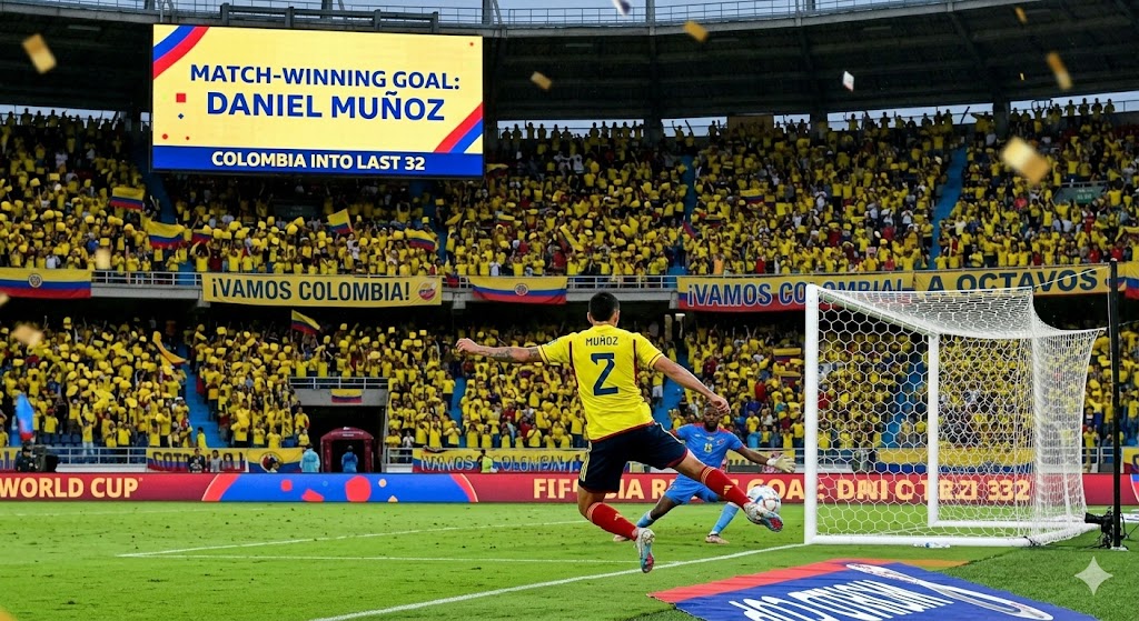 Daniel Munoz Fires Colombia Into Last 32 With Match-Winning Goal
