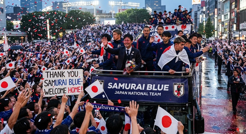 Hajime Moriyasu and Japan Players Receive Huge Support After Emotional Return Home