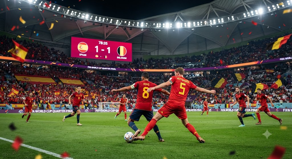 Spain Face Belgium in Crucial World Cup Quarter-Final Clash